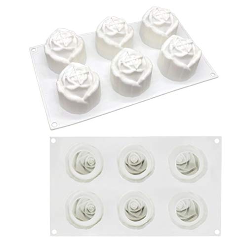 Sarari Silikon-Kuchen-Formen, 3D Herz Rose Blume Blume Seife Form Muffin Schokolade Backform Form Küche Machen Werkzeuge für Kuchen Dekorieren Werkzeuge von Majen