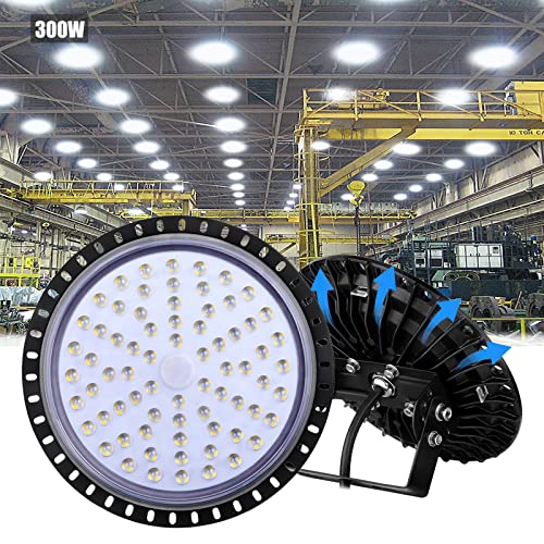 Sararoom 300W LED UFO Industrielampe 24000LM LED Hallenstrahler - 6500K Kaltweiß LED Strahler mit 288LEDs Werkstattlampe Industrial LED Werkstatt Deckenleuchte LED High Bay Licht für Fabriken Garage von Sararoom