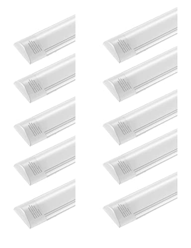 Sararoom 10 Pack 20W LED Deckenleuchte Röhre Licht 60cm 2400LM Feuchtraumleuchte Led, 3000K Warmweiß Lichtleiste, 130° Abstrahlwinkel Leuchtstoffröhre für Wohnzimmer Küche Garage Büro Werkstatt von Sararoom