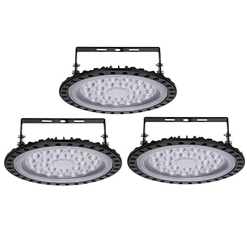Sararoom 3 Pack 100W LED UFO Industrielampe 8000LM LED Hallenstrahler 6500K Kaltweiß LED Strahler mit 96LEDs Industrial LED Werkstattlampe 120° Abstrahlwinkel LED Deckenleuchte für Fabriken Garage Hof von Sararoom