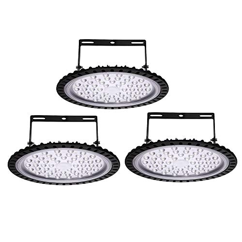 Sararoom 3 Pack 200W UFO LED Industrielampe 16000LM LED Hallenstrahler 6500K Kaltweiß LED Strahler mit 216LEDs Industrial LED Werkstattlampe 120°Abstrahlwinkel LED Deckenleuchte für Fabriken Garage von Sararoom