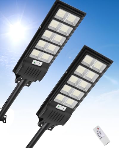 Sararoom 500W Solar Straßenlaterne | 900 LED Strassenlaterne Außenleuchte Solar Strahler Außen mit Bewegungsmelder | 2er 6500K IP65 Wasserdicht Sicherheitsleuchte Solarlampe für Garten Garage Hof Wege Sararoom 500W Solar Straßenlaterne | 900 LED Strassenlaterne Außenleuchte Solar Strahler Außen mit Bewegungsmelder | 2er 6500K IP65 Wasserdicht Sicherheitsleuchte Solarlampe für Garten Garage Hof Wege von Sararoom