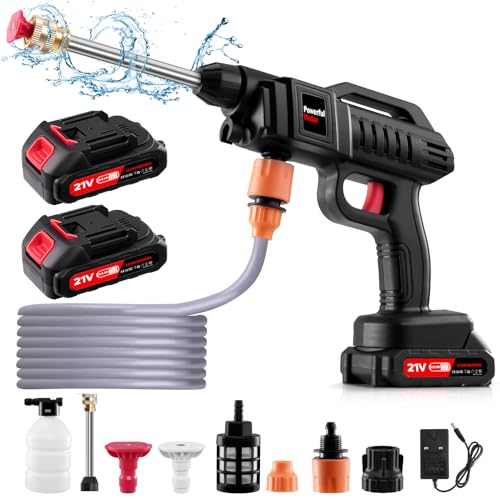 Sararoom Akku Hochdruckreiniger | 1500W 21V 60Bar Druckreiniger | Tragbarer Mobiler Hochdruckpistole mit 2 Akku, Waschpistole, 3-in-1 Düse, 5M Schlauch, Pressure Washer für Auto, Terrasse, Hof, Boden Sararoom Akku Hochdruckreiniger | 1500W 21V 60Bar Druckreiniger | Tragbarer Mobiler Hochdruckpistole mit 2 Akku, Waschpistole, 3-in-1 Düse, 5M Schlauch, Pressure Washer für Auto, Terrasse, Hof, Boden von Sararoom