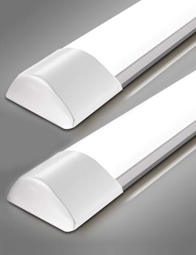 Sararoom Feuchtraumleuchte Röhre Leuchtstoffröhre Lichtleiste - 30cm LED Unterbauleuchte, 10W 1200LM Kaltweiß 6500k LED Werkstatt Deckenlampe, 2 Stück von Sararoom