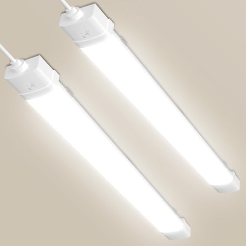 Sararoom Feuchtraumleuchte Werkstattlampe 90cm, LED Röhre mit Bewegungsmelder - 2×30W 3600LM Wannenleuchte, IP65 Wasserfest Kellerlampe, 4500K Verknüpfbar Feuchtraumlampe für Büro Treppe Garage Hof von Sararoom