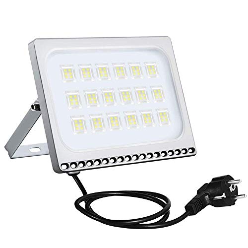 Sararoom LED Strahler Außen 100W 8000LM LED Fluter Kaltweiß 6500K Flutlicht mit Stecker - IP65 Wasserdicht Scheinwerfer LED Wandleuchte Außenstrahler Außenbeleuchtung für Garten Hof Garage Sportplatz von Sararoom