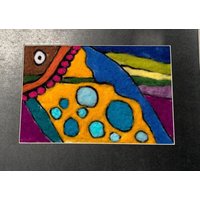Nummer 4.2024 "Glücks Fisch" Handgefertigtes Filzbild Unikat - 100% Wolle- 30x40 cm von SarasArtFilzkunst