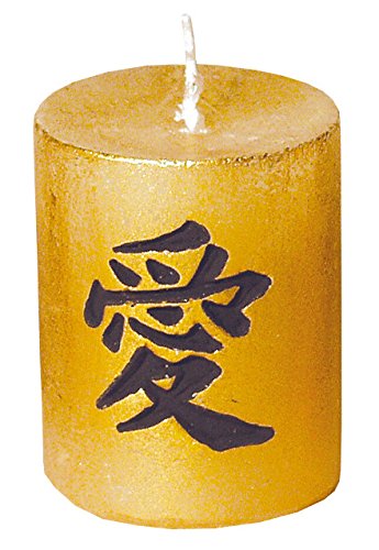 Kerze Chinesische Liebe in Natur-schwarz 5cm aus Paraffin von Saraswati
