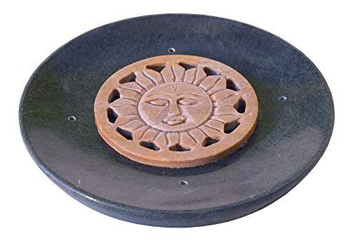 Räucherstäbchenhalter"Sonne" Speckstein rund 10cm von Saraswati