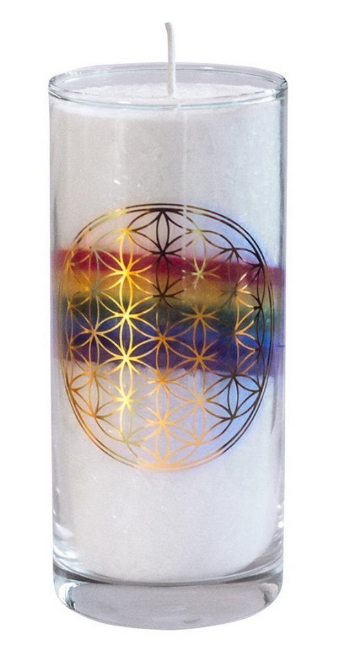 Saraswati Formkerze Kerze "Crystal Rainbow BDL" im Glas Stearin 14cm von Saraswati