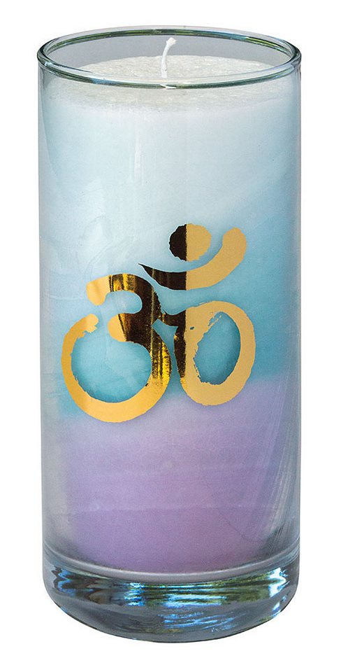 Saraswati Formkerze Kerze "Sea Om" im Glas Stearin 14cm von Saraswati