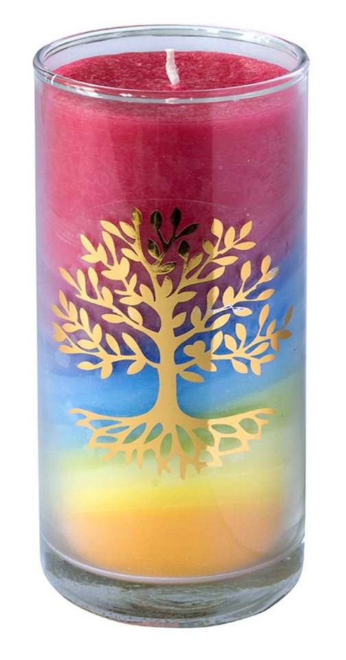 Saraswati Formkerze Kerze "Summer Lebensbaum" im Glas Stearin 14cm von Saraswati