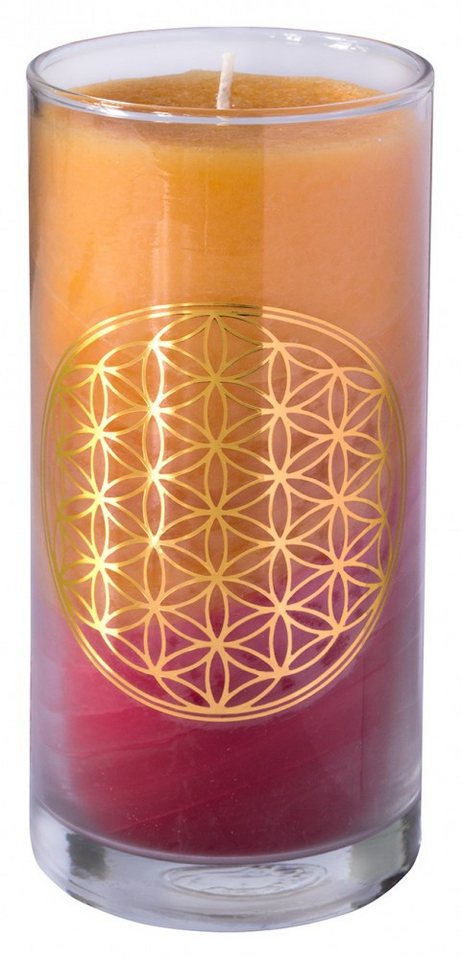 Saraswati Formkerze Kerze "Sunset BDL" im Glas Stearin 14cm von Saraswati