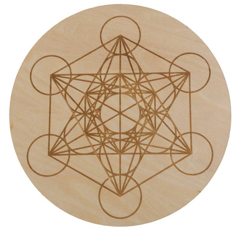 Saraswati Getränkeuntersetzer Untersetzer "Metatron" Lindenholz gelasert 10cm von Saraswati