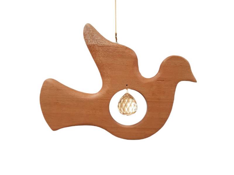 Saraswati Hängedekoration Kristallobjekt "Friedenstaube" 16x12cm Holz natur mit 20mm Kristallkug Saraswati Hängedekoration Kristallobjekt "Friedenstaube" 16x12cm Holz natur mit 20mm Kristallkug von Saraswati