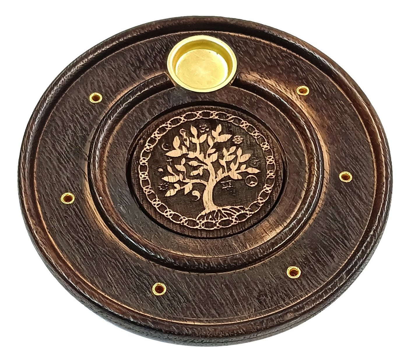 Saraswati Räucherstäbchen-Halter Räucherstäbchenhalter "Baum des lebens" Holz rund 10cm Saraswati Räucherstäbchen-Halter Räucherstäbchenhalter "Baum des lebens" Holz rund 10cm von Saraswati