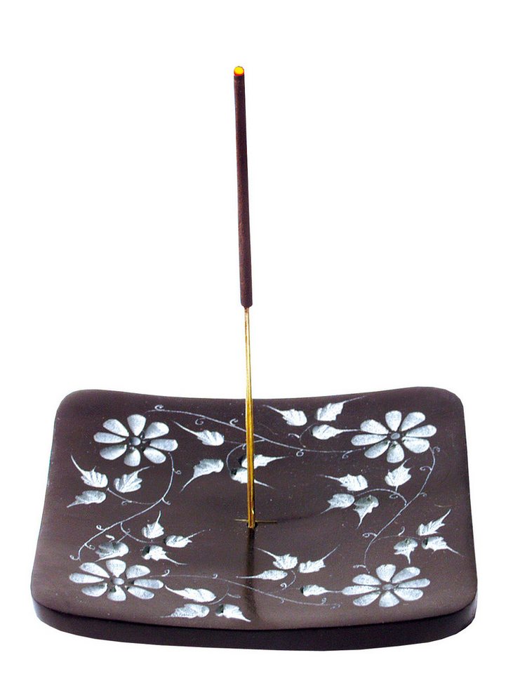 Saraswati Räucherstäbchen-Halter Räucherstäbchenhalter "Blume" Black Stone graviert 10x1 Saraswati Räucherstäbchen-Halter Räucherstäbchenhalter "Blume" Black Stone graviert 10x1 von Saraswati