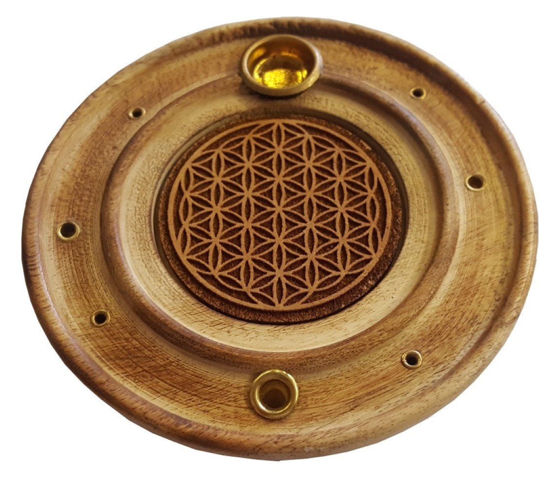 Saraswati Räucherstäbchen-Halter Räucherstäbchenhalter "Blume des Lebens" Holz rund 10cm Saraswati Räucherstäbchen-Halter Räucherstäbchenhalter "Blume des Lebens" Holz rund 10cm von Saraswati