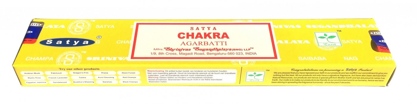 Satya Incense Räucherstäbchen Satya Sai Baba Ayurveda Serie "Chakra" 15gr. Satya Incense Räucherstäbchen Satya Sai Baba Ayurveda Serie "Chakra" 15gr. von Satya Incense