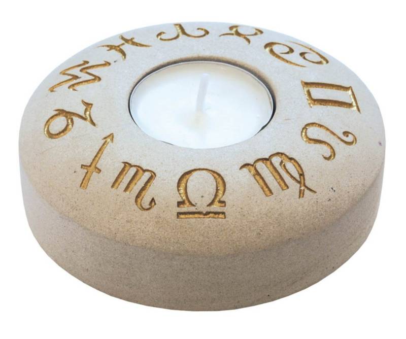 Saraswati Teelichthalter Teelicht "12 Sternzeichen" Stein graviert 10cm Saraswati Teelichthalter Teelicht "12 Sternzeichen" Stein graviert 10cm von Saraswati