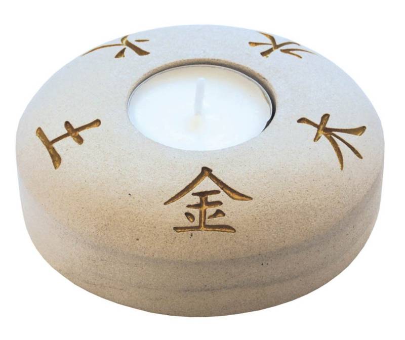 Saraswati Teelichthalter Teelicht "5 Elemente" Stein graviert 10cm Saraswati Teelichthalter Teelicht "5 Elemente" Stein graviert 10cm von Saraswati