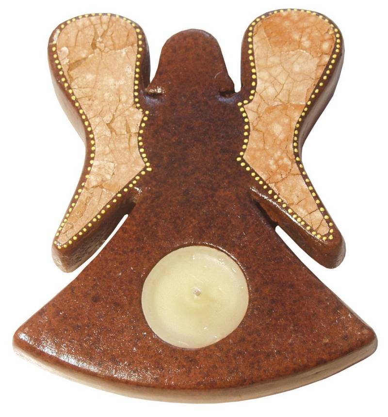 Saraswati Teelichthalter Teelichthalter "Engel" Terracotta braun 16cm von Saraswati
