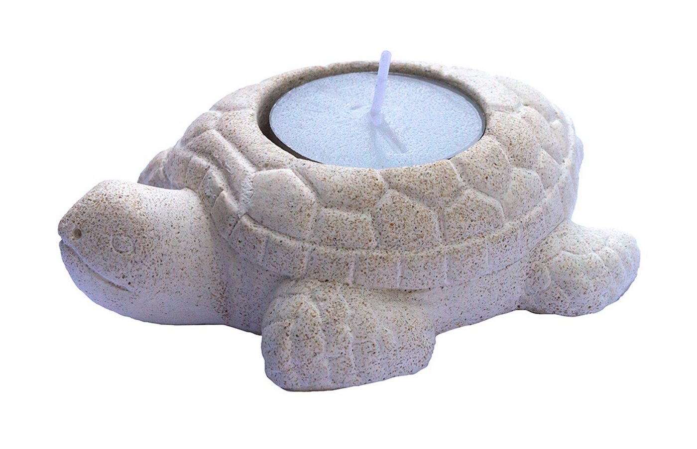 Saraswati Teelichthalter Teelichthalter "Schildkröte" Resin weiss 7,5x10,5cm von Saraswati