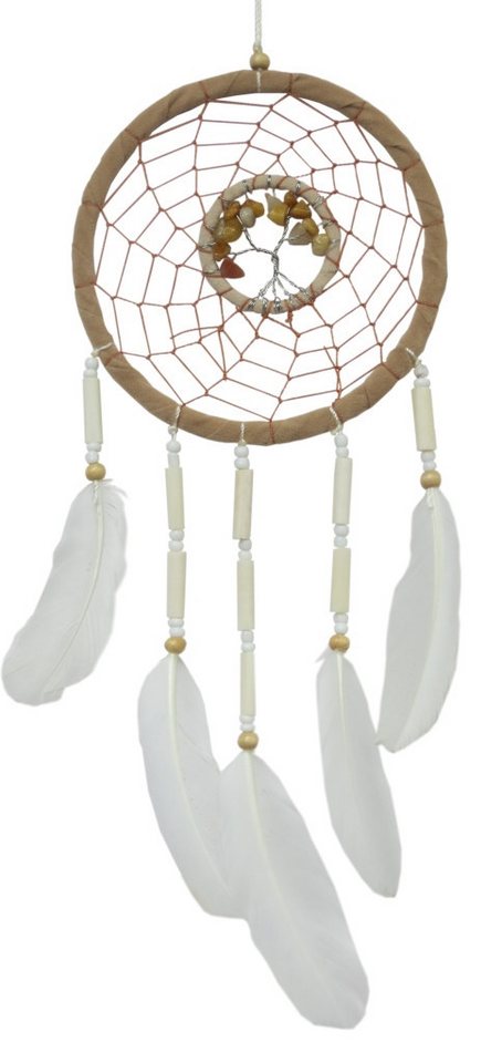 Saraswati Traumfänger Traumfänger "Lebensbaum" Leder mit Edelsteinen, 12x35cm von Saraswati