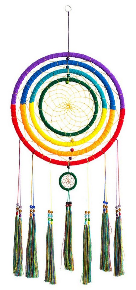 Saraswati Traumfänger Traumfänger Regenbogen 33cm (76cm lang) von Saraswati