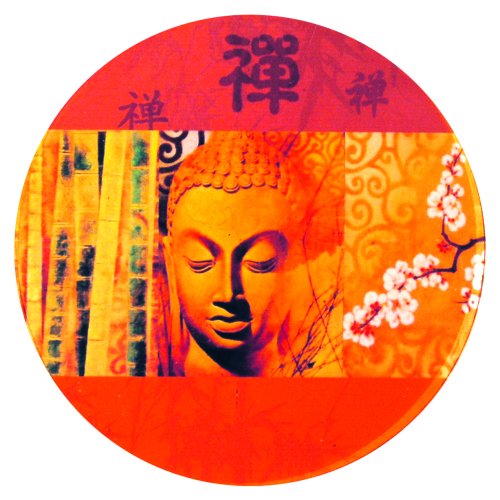 Untersetzer"Buddha" Glas orange 10cm von Saraswati