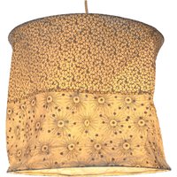 1 Loktapapier Lampenschirm Hängelampe "Space" H25xb28xt28cm Papierlampenschirm Hellgrau von SaraundOnsiFilzerei