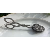 1 Vintage Gebäckzange Kuchenzange Versilbert 100 Hildesheimer Rose Ca 60Er Jahre von SaraundOnsiFilzerei