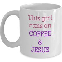 Dieses Mädchen Läuft Auf Kaffee Und Jesus Tasse - Lustiger Tee Heißer Kakao Kaffeetasse Geburtstag Weihnachts Gag Geschenke Idee von SarcasticCoffeeMugs