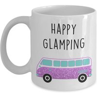 Happy Glamping Tasse - Lustiger Tee Heißer Kakao Kaffeetasse Neuheit Geburtstag Weihnachten Jahrestag Gag Geschenke Idee von SarcasticCoffeeMugs