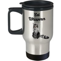 Katzenflüsterer Reisebecher - Isolierbecher Lustiger Tee Heißer Kakao Kaffeetasse Neuheit Geburtstag Weihnachtsgeschenke Idee von SarcasticCoffeeMugs