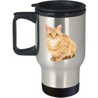Orange Getigerte Katzen-Reisebecher - Katzen-Kaffeebecher Lustiger Isolierter Becher Neuheit Geburtstag Weihnachten Jubiläum Gag-Geschenk-Idee von SarcasticCoffeeMugs