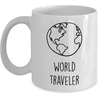 Weltreisender Kaffeebecher - Becher Lustiger Tee Heiße Kakaotasse Neuheit Geburtstags-Geschenkidee von SarcasticCoffeeMugs