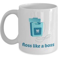 Zahnseide Wie Ein Boss Becher - Lustiger Tee Heißer Kakao Kaffeetasse Neuheit Geburtstag Weihnachten Gag Geschenke Idee von SarcasticCoffeeMugs
