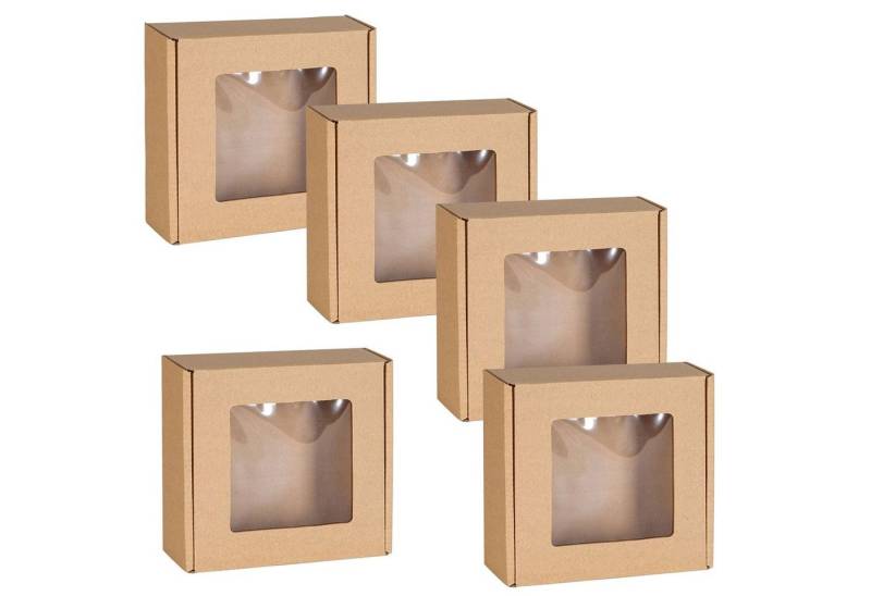 Sarcia.eu Geschenkbox Quadratische Geschenkbox mit Fenster, Geschenkbox 13x13x4 cm x5 von Sarcia.eu