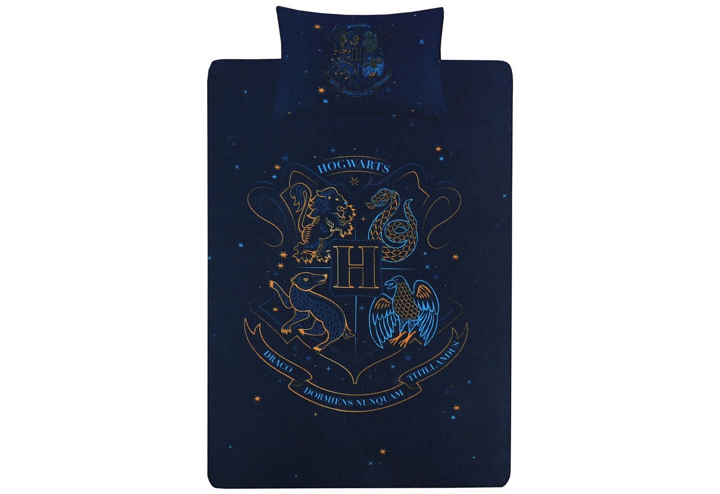 Bettbezug Dunkelblaues Bettwäsche-Set HOGWARTS Harry Potter 135cm x 200cm, Sarcia.eu von Sarcia.eu