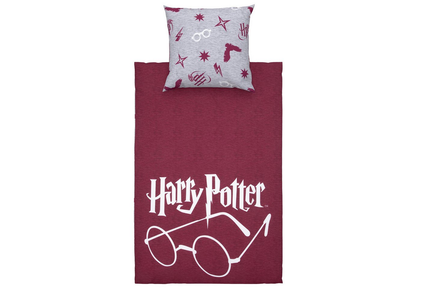 Bettbezug Dunkelrot-graues Bettwäsche-Set Satin-Mikrofaser Harry Potter 140x200, Sarcia.eu von Sarcia.eu