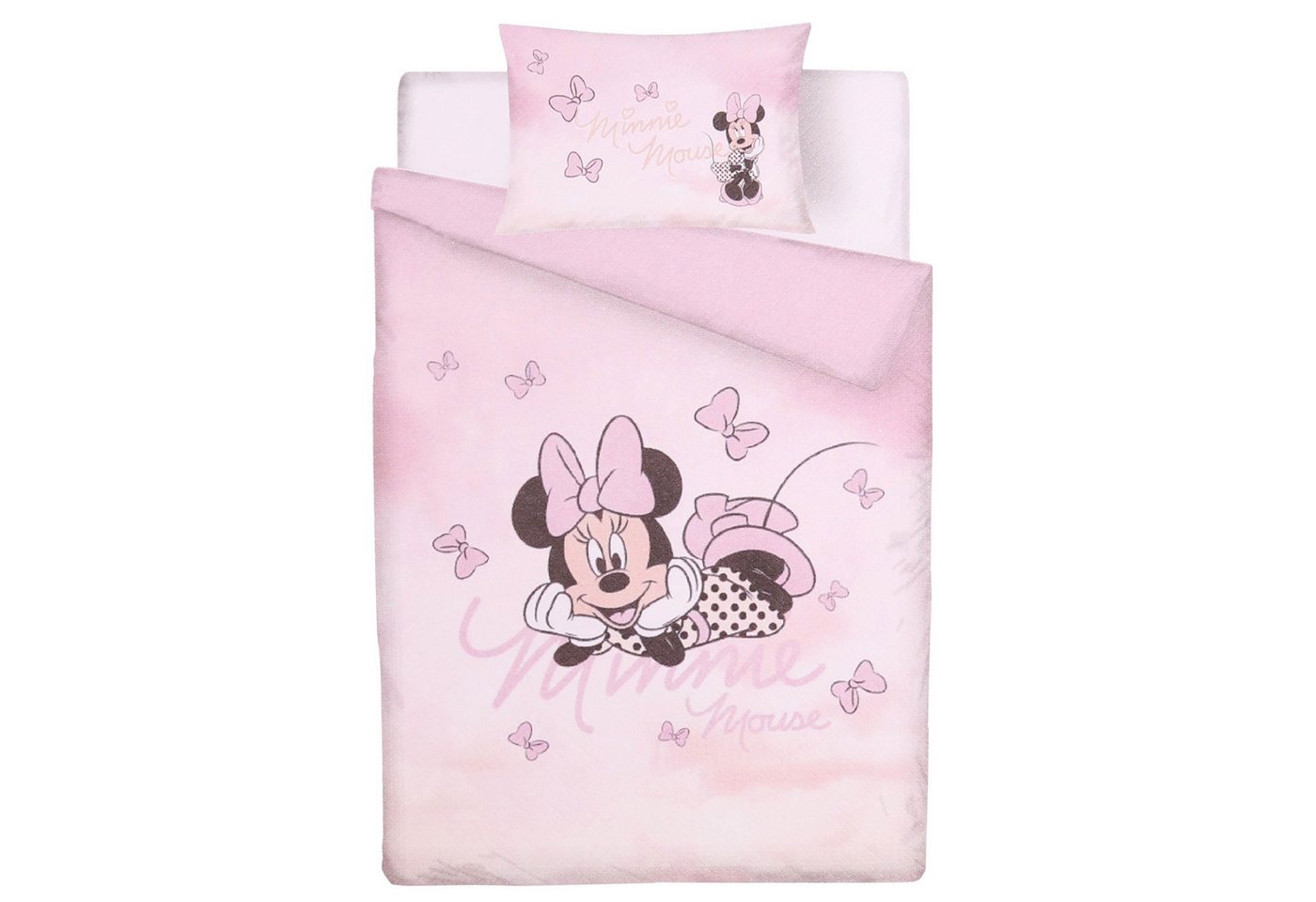 Bettbezug Pinkes Bettwäsche-Set aus Baumwolle Minnie Maus 135x200 cm, Sarcia.eu von Sarcia.eu