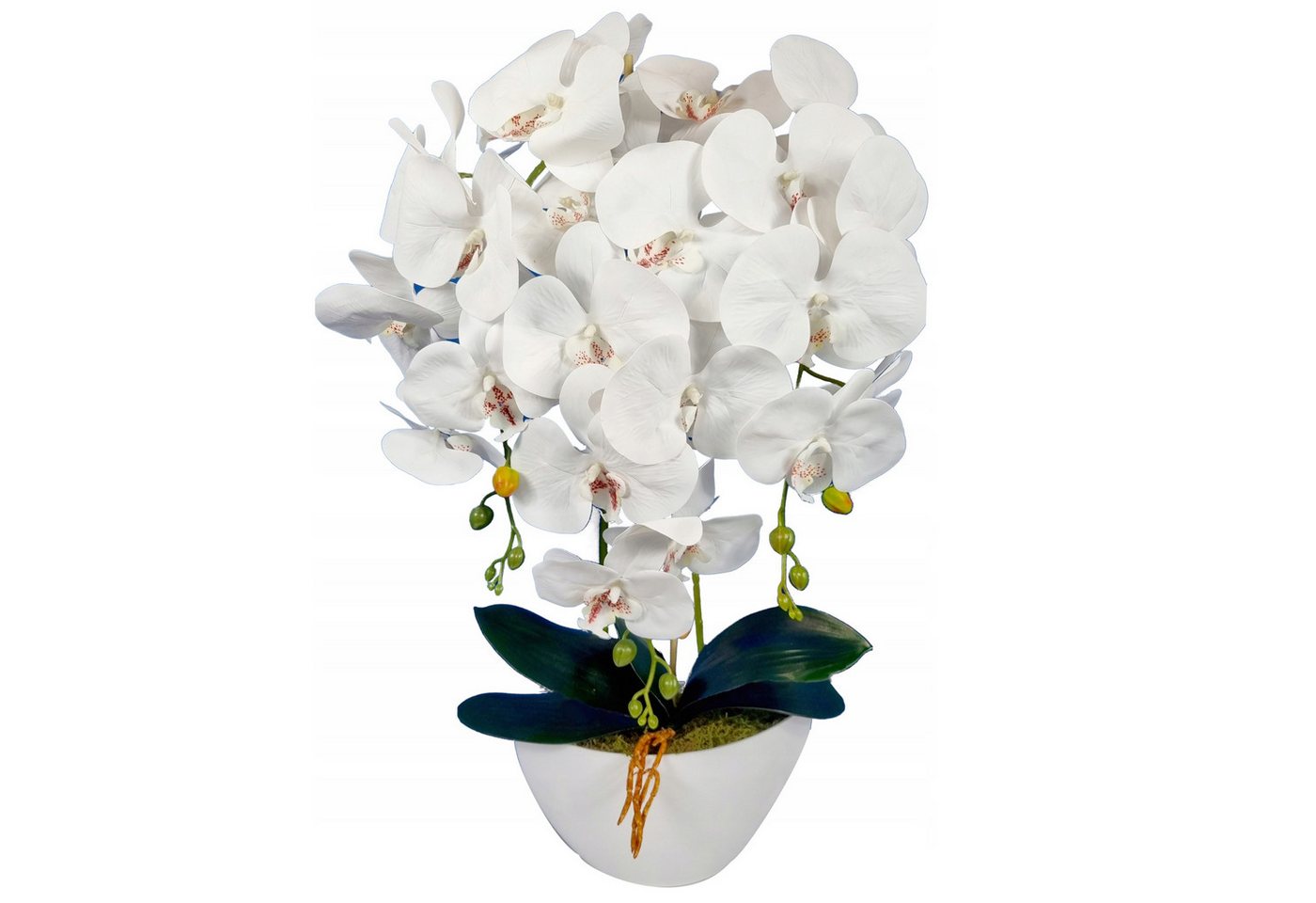 Kunstblume Künstliche Orchidee im Topf, weiße Orchidee 53 cm, Sarcia.eu von Sarcia.eu