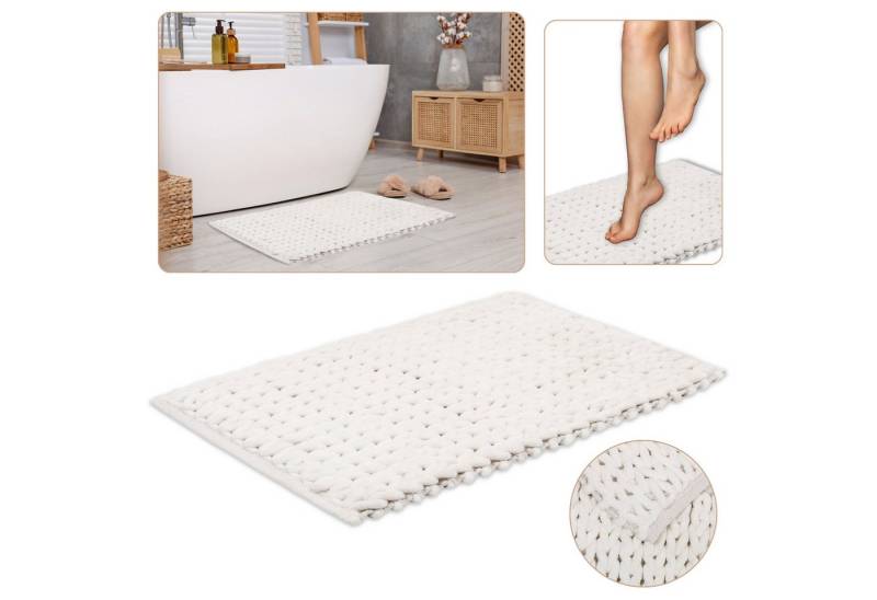 Sarcia.eu Badematte Geflochtene Badematte 50x80 cm, saugfähige Plüsch-Mikrofaser von Sarcia.eu