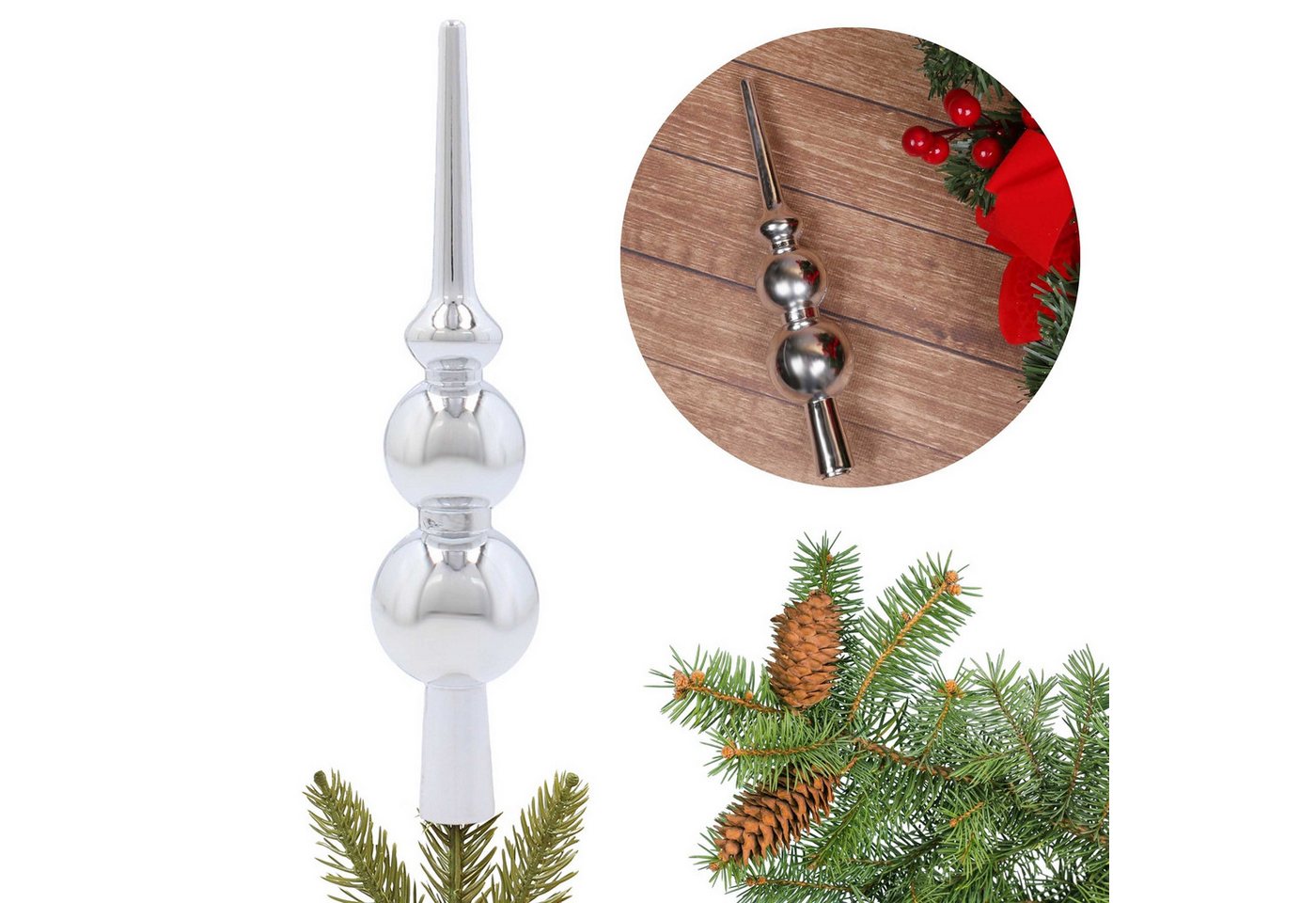 Sarcia.eu Christbaumspitze Silberspitz, Christbaumspitze 20 cm Sarcia.eu Christbaumspitze Silberspitz, Christbaumspitze 20 cm von Sarcia.eu