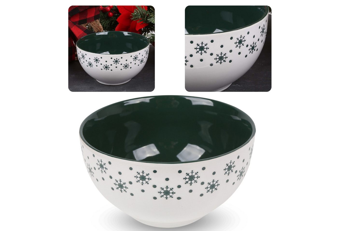 Sarcia.eu Dekoschale Weiße festliche Keramikschale, Schneeflocken 550ml Sarcia.eu Dekoschale Weiße festliche Keramikschale, Schneeflocken 550ml von Sarcia.eu