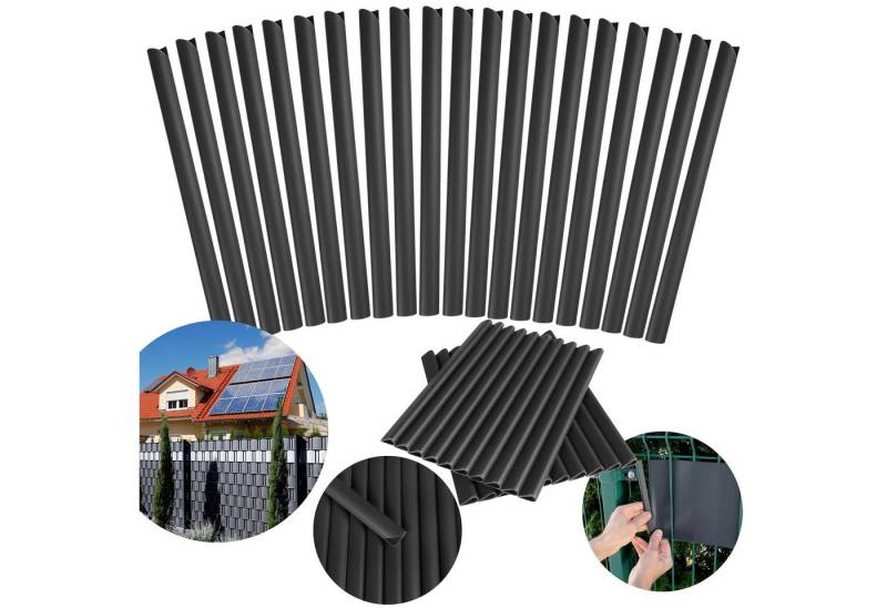 Sarcia.eu Doppelstabmattenzaun Befestigungsklammern für Sichtschutzstreifen 19cm, 20St.,SCHWARZ von Sarcia.eu