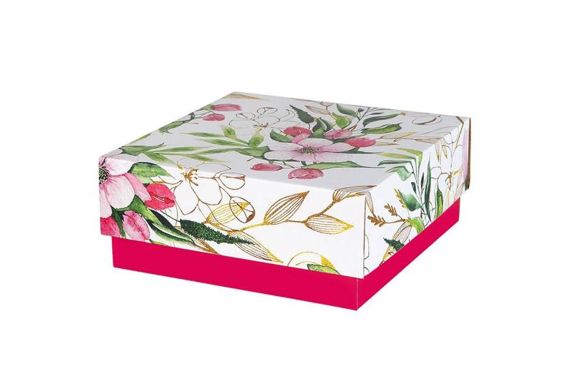 Sarcia.eu Geschenkbox Geblümte Mailer-Box, rosa, 20x20x8,5 cm x2 von Sarcia.eu
