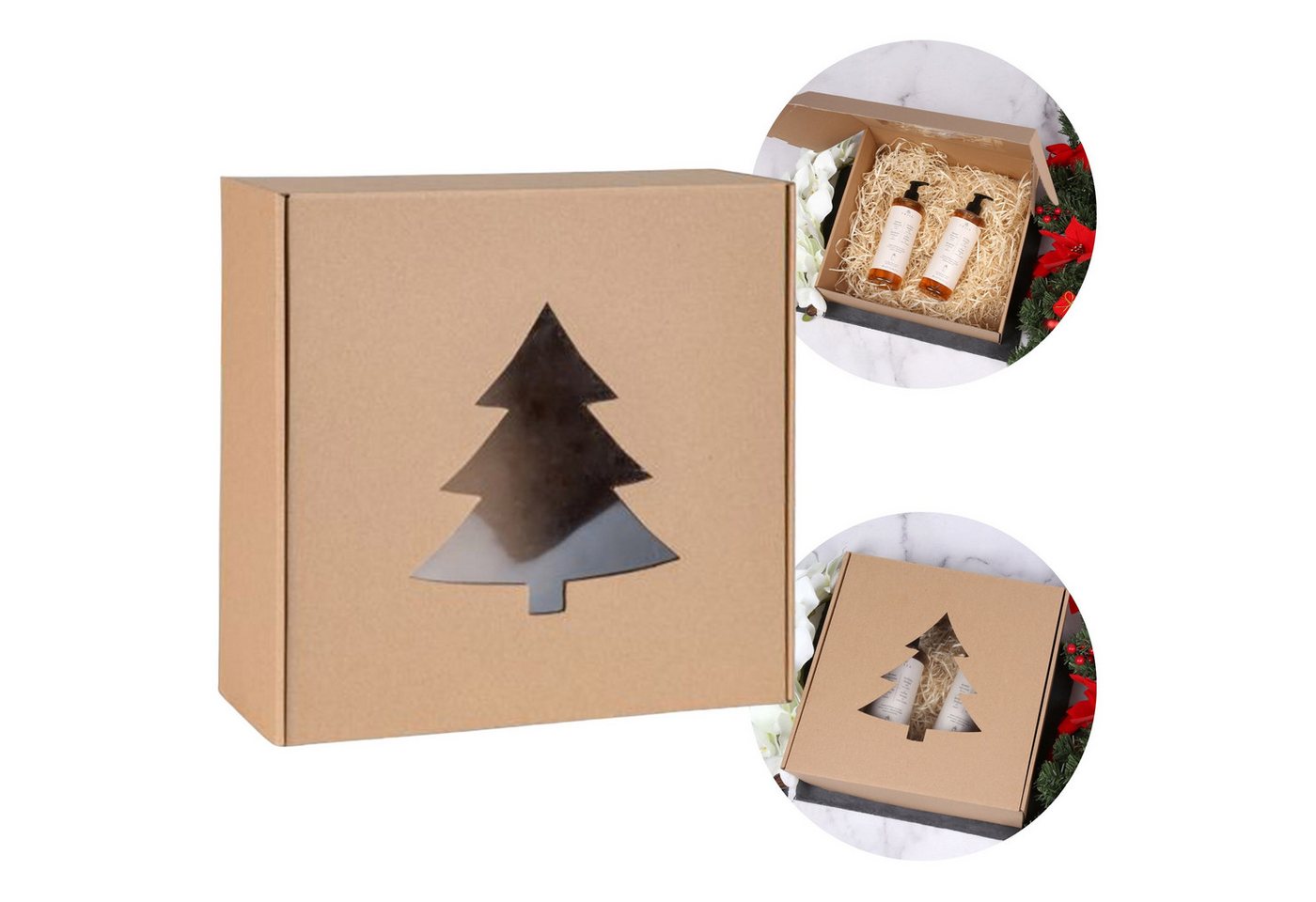 Sarcia.eu Geschenkbox Quadratische Fensterbox Weihnachtsbaum, Geschenkbox 30x30x10cm x10 von Sarcia.eu