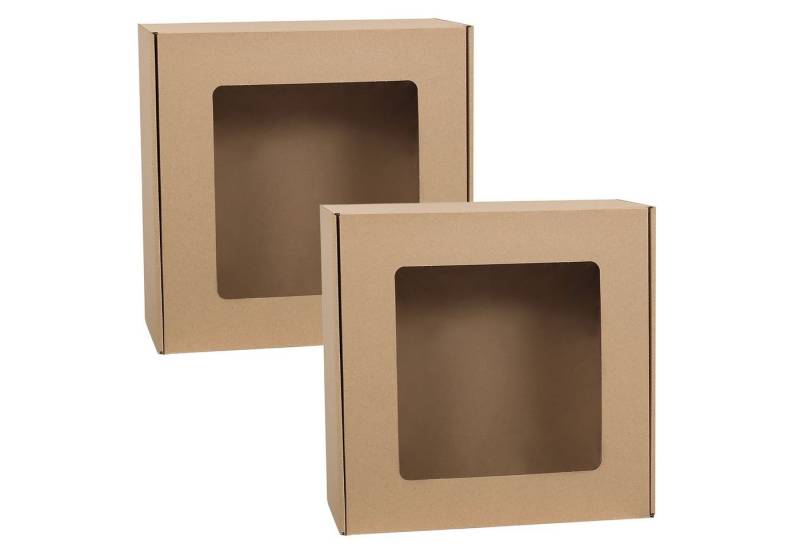 Sarcia.eu Geschenkbox Quadratische Geschenkbox mit Sichtfenster, Geschenkbox, 30x30x10 cm x2 von Sarcia.eu
